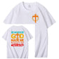 When God Made Me He Grinned  And Said This'll Be Fun Funny Pattern  Print 100%Cotton T-Shirt