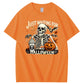 Just Wating For  Halloween Skull   Pattern  Print 100%Cotton T-Shirt