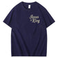 Jesus Is King Pattern  Print Cotton T-Shirt