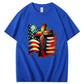 American Flag And Cross Pattern Print 100%Cotton T-Shirt