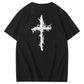 Nails Cross Pattern Print Crew Neck T-Shirt
