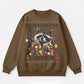 Raccoon Tangled in Christmas Lights Graphic Sweatshirt