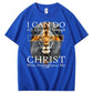 I Can Do All Things Through Christ Who Strengthens Me Pattern Print 100%Cotton T-Shirt