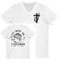 Jesus Made Me A Fisherman Pattern Print 100%Cotton V Neck T-Shirt