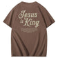 Jesus Is King Pattern  Print Cotton T-Shirt