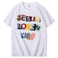 T-shirt med mønstertryk i 100% bomuld og Jesus-motiv
