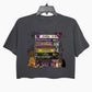 90s Halloween VHS Tape Stack Crop Top