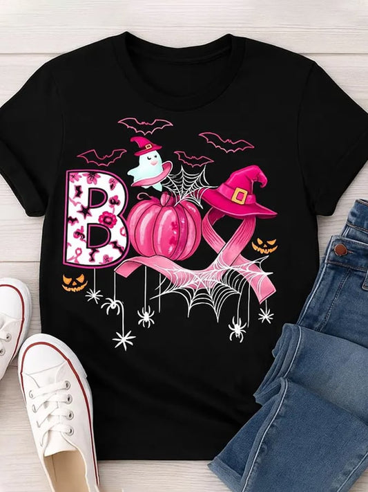 Women's In October We Wear Pink Breast Cancer  Print Shirt