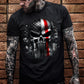 Skull Pattern Print 100%Cotton T-Shirt