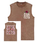 I'm Gonna Keep On Dacing Print Washed Cotton Sleeveless Tank Tops