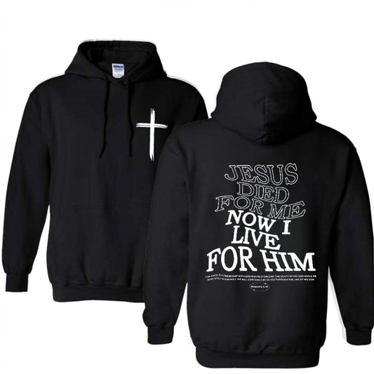 Jesus Died For Me Mønsterprintet Klassisk Hættetrøje