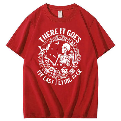 There It Goes My Last Flying Fuck  Pattern Print 100%Cotton T-Shirt