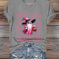 Women's In October We Wear Pink Halloween Ghost Breast Cancer Awareness Warrior V-Neck Tee