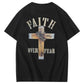 Faith Over Fear  Pattern Print 100%Cotton T-Shirt