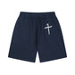 Nails Cross Pattern Print Craft Shorts Pants