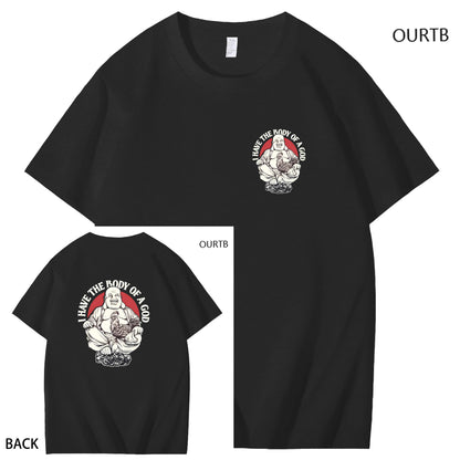 Jeg har en Guds krop - sjov T-shirt med kunsttryk til voksne