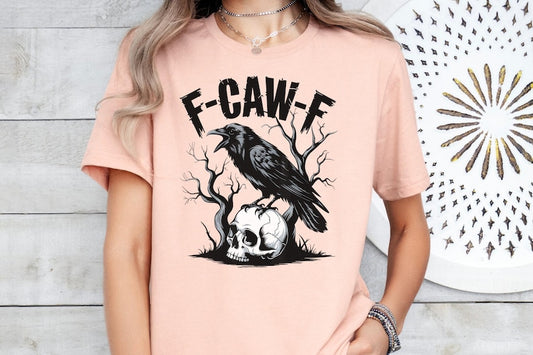 F-Caw-F Funny Crow Shirt, Black Crow Skull Raven T-shirt
