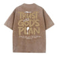 T-shirt med rund hals og mønster til vask og aldringsproces fra Stol på Guds plan