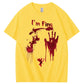 I'm Fine Bloody Pattern100% Cotton T-Shirt