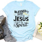 Blessed God Love By Jesus Led By The Spirit  Pattern Round-Neck T-Shirt