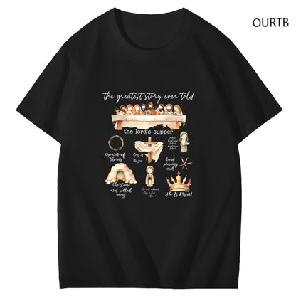 The Greatest Story Ever Told The Lord's Supper Art Pattern Print T-Shirt