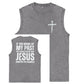 If You Bring Up My Past Print Pattern Sleeveless Cotton Washed Printed Loose Vest