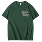 Jesus Is King Pattern  Print Cotton T-Shirt