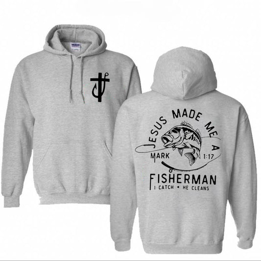 Jesus Made Me A Fisherman Pattern Classic Hoodie