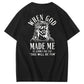 When God Made Me He Grinned And Said This'll Be Fun Jesus Pattern  Print 100%Cotton T-Shirt