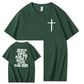 Jesus Died For Me Now I Live For Him Pattern Crew Neck T-Shirt
