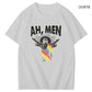 Ah Men Rainbow Jessus Faith Funny Art Pattern Print T-Shirt
