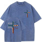 Stand For The Flag Kneel For The Cross 4th Of July Washed T-Shirt