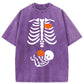 Skeleton Halloween Maternity Pregnancy Announcement Fall Mom Washed Cotton T-Shirt