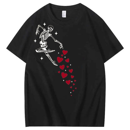 Valentine's Skull Love Crew Neck T-Shirt