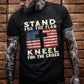 Stand For The Flag Kneel For The Cross Pattern Print 100%Cotton T-Shirt