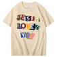 T-shirt med mønstertryk i 100% bomuld og Jesus-motiv