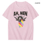 Ah Men Rainbow Jessus Faith Funny Art Pattern Print T-Shirt
