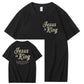 Jesus Is King Pattern  Print Cotton T-Shirt