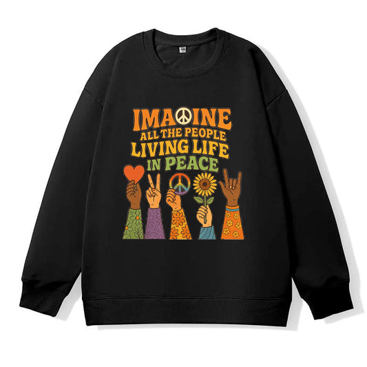 Living Life In Peace Retro Peace & Love Sweatshirt