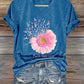 Women's Casual Vintage Breast Cancer Awareness T-Shirt