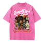 Support Your Local Trick or Treaters Pattern Washed Distressed Crew Neck 100% Cototon T-Shirt