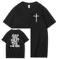 Jesus Died For Me Now I Live For Him Pattern Crew Neck T-Shirt