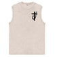 Jesus Made Me A Fisherman  Pattern Sleeveless Cotton Washed Printed Loose Vest