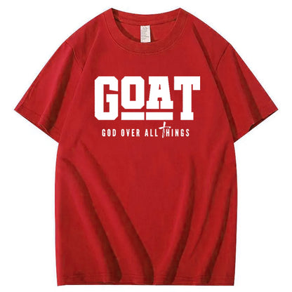 God Over All Things Pattern Print Crew Neck T-Shirt