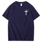 Trust In The  Lord Pattern Print Crew Neck T-Shirt