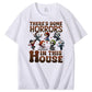 There's  Some Horros In This House Pattern  Print 100%Cotton T-Shirt