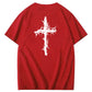 Nails Cross Pattern Print Crew Neck T-Shirt
