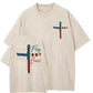 Stand For The Flag Kneel For The Cross 4th Of July Washed T-Shirt