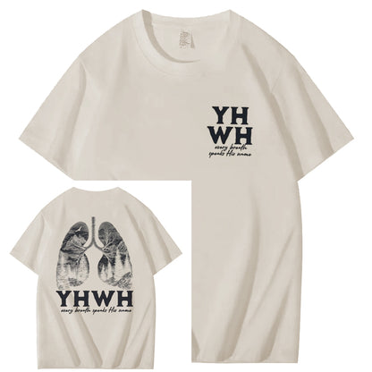 Yhwh Lung Breathing Bible Christian God Faith Jesus Art Pattern Print T-Shirt