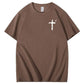 Trust In The  Lord Pattern Print Crew Neck T-Shirt